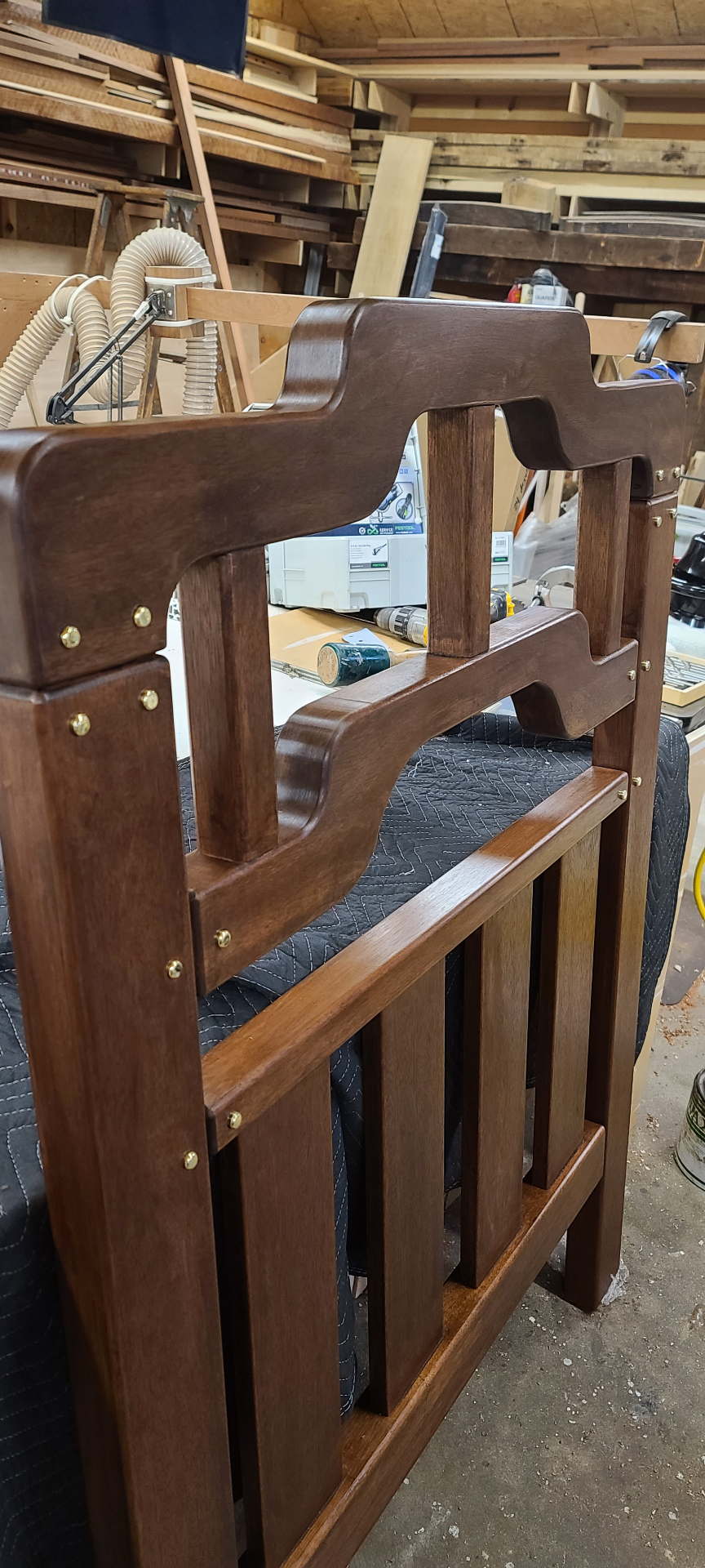 Sculpted Mahogany Headboard
